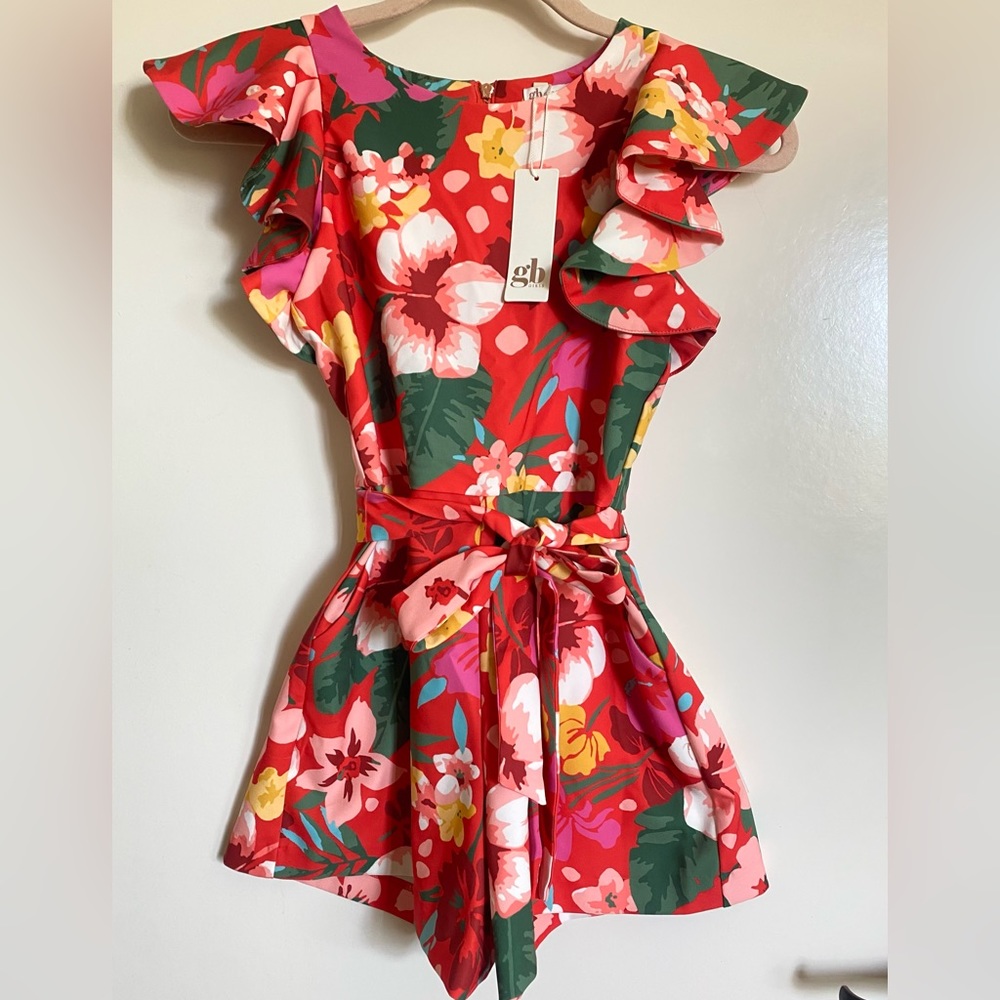 NWT Girls Red Floral Jumper Size 10 Dillards GB Girls